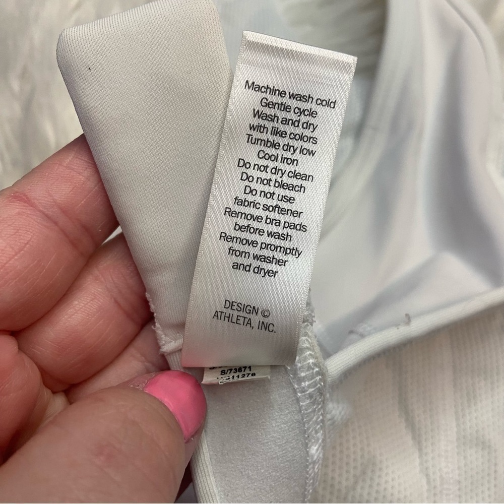 Athleta White Cut Out Sports Bra - Picture 6 of 8